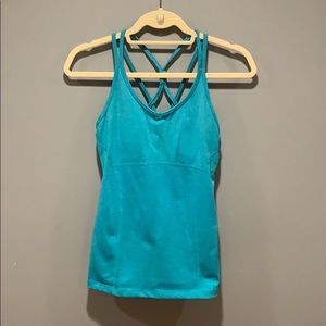 Athleta strappy blue tank top size XS